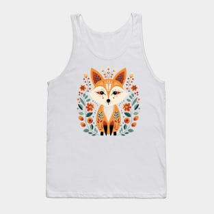 Scandinavian Folk Art Fox Tank Top